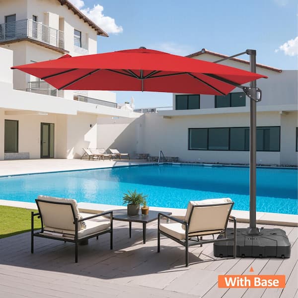 amazon patio umbrellas with base Amazon.com : PHI VILLA 15ft Large Patio Umbrellas with Base Included,  Outdoor Double-Sided Rectangle Market Umbrella with Crank Handle, for  Poolside Lawn Garden, Cyan : Patio, Lawn & Garden