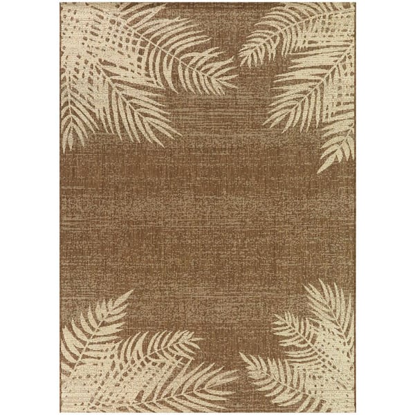 Concetta Brown 5 ft. 3 in. x 7 ft. Nature Indoor/Outdoor Area Rug