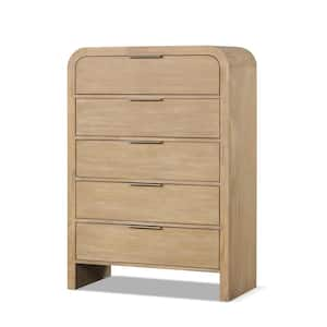 Falkner Natural Modern 5 Drawer 38 in. Chest of Drawers