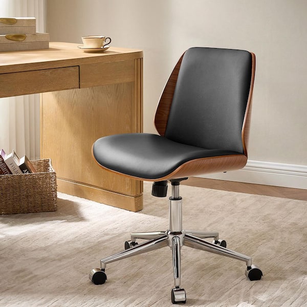 Odin Modern Faux Leather Rocking Tilt Swivel Office Chair in Black
