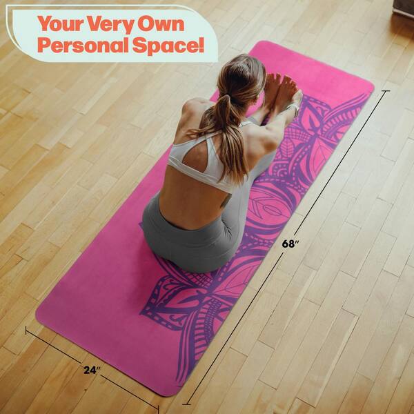 Rubber Yoga Mat with Strap - Modern Chic Florals 2024 - 68