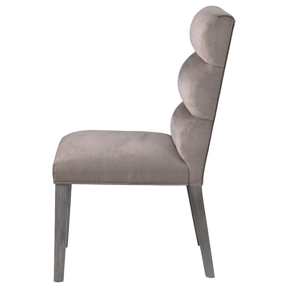 Ash Gray High-Back Upholstered Side Chair Set