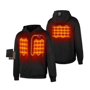 Men's X-Large Black 7.2-Volt Lithium-Ion Full-zip Heated Hoodie Jacket with (1) 5.2 Ah Battery and Charger