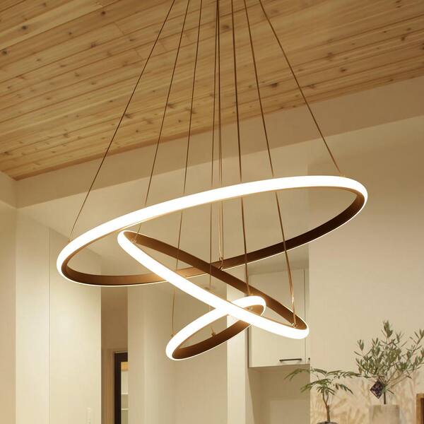 LWYTJO 23.6 in. 3-Light Black Modern Integrated LED