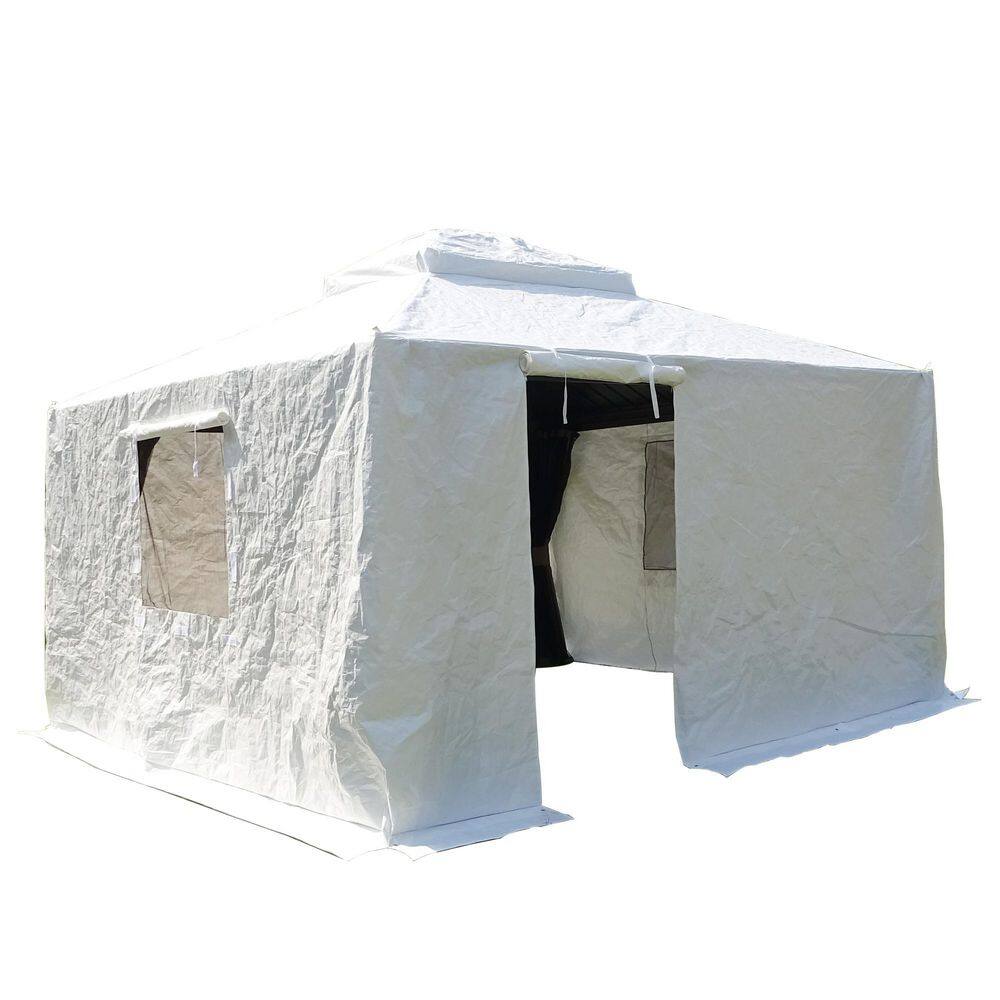 8'x 8' White Gazebo Cover for Metal Patio Gazebo with Zippered Door price history on PriceWatchPro