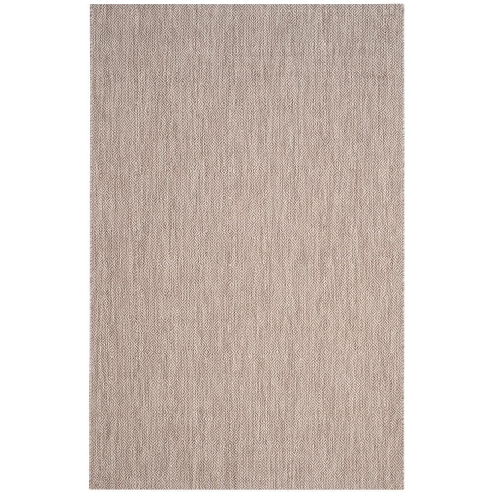 Beige Courtyard 59" Easy-Care Synthetic Indoor/Outdoor Area Rug