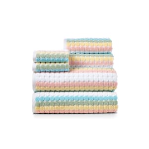 6-Piece Multi Dot Tile Splash Cotton Bath Towel Set