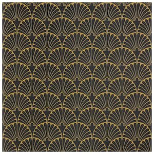 Art Deco Mahattan Black 11-3/4 in. x 11-3/4 in. Porcelain Floor and Wall Tile (12.74 sq. ft./Case)