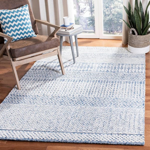 Glamour Navy/Ivory 8 ft. x 10 ft. Geometric Area Rug