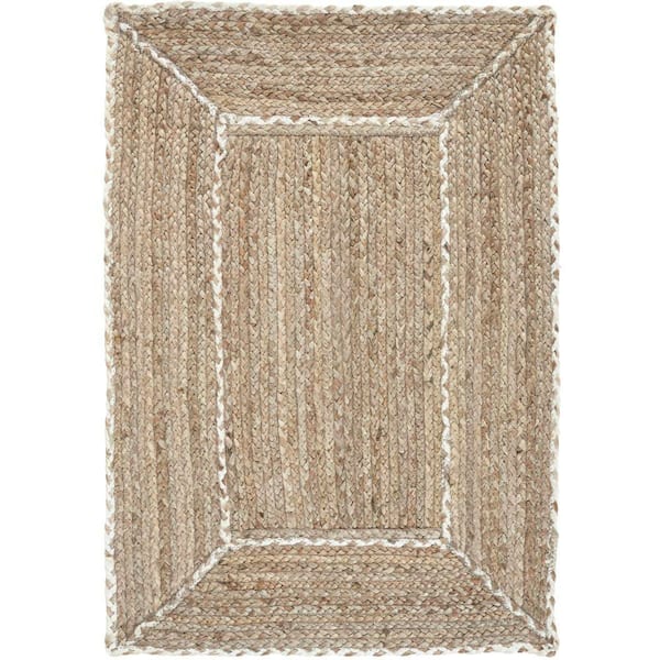 Terrazzo Jute Natural Grey 2 ft. x 3 ft. Solid Contemporary Area Rug