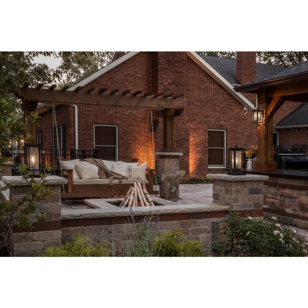Elegant Black Outdoor Wall Lantern with Clear Seedy Glass and Dimmable LED