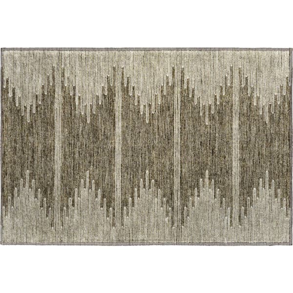 Addison Rugs Mayfield Premium Machine Washable Indoor/Outdoor Geometric AMF647 Coffee 1 ft. 8 in. x 2 ft. 6 in. Area Rug