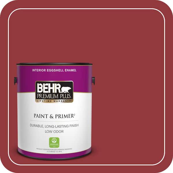 BEHR PREMIUM PLUS 1 gal. #ECC-32-3 Cherry Tree Eggshell Enamel Low Odor Interior Paint & Primer