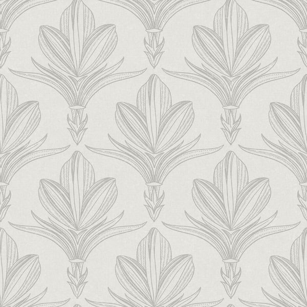NuWallpaper Grey Larkyn Peel and Stick Wallpaper Sample