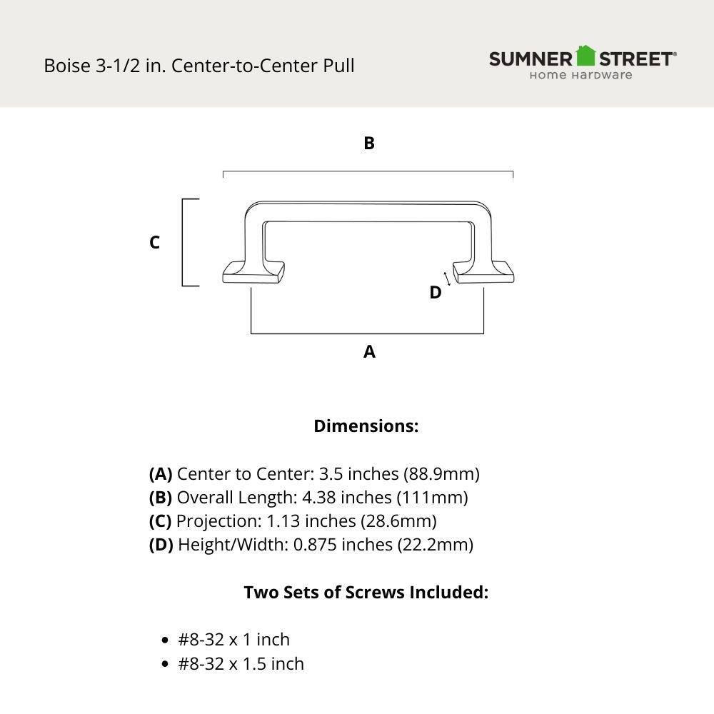 Boise Satin Brass 3-1/2" Center to Center Bar Pull