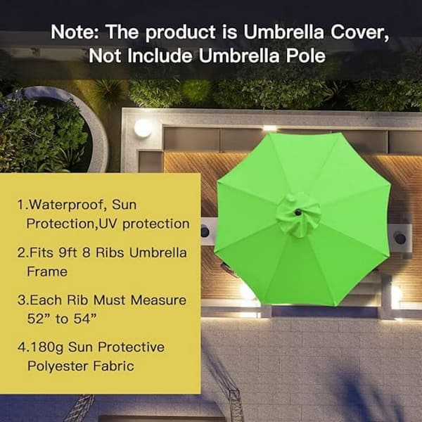 9 ft market patio umbrella replacement cover canopy Fabric and has been rigorously tested to ensure durability Teal 9ft 6-Rib Market Patio