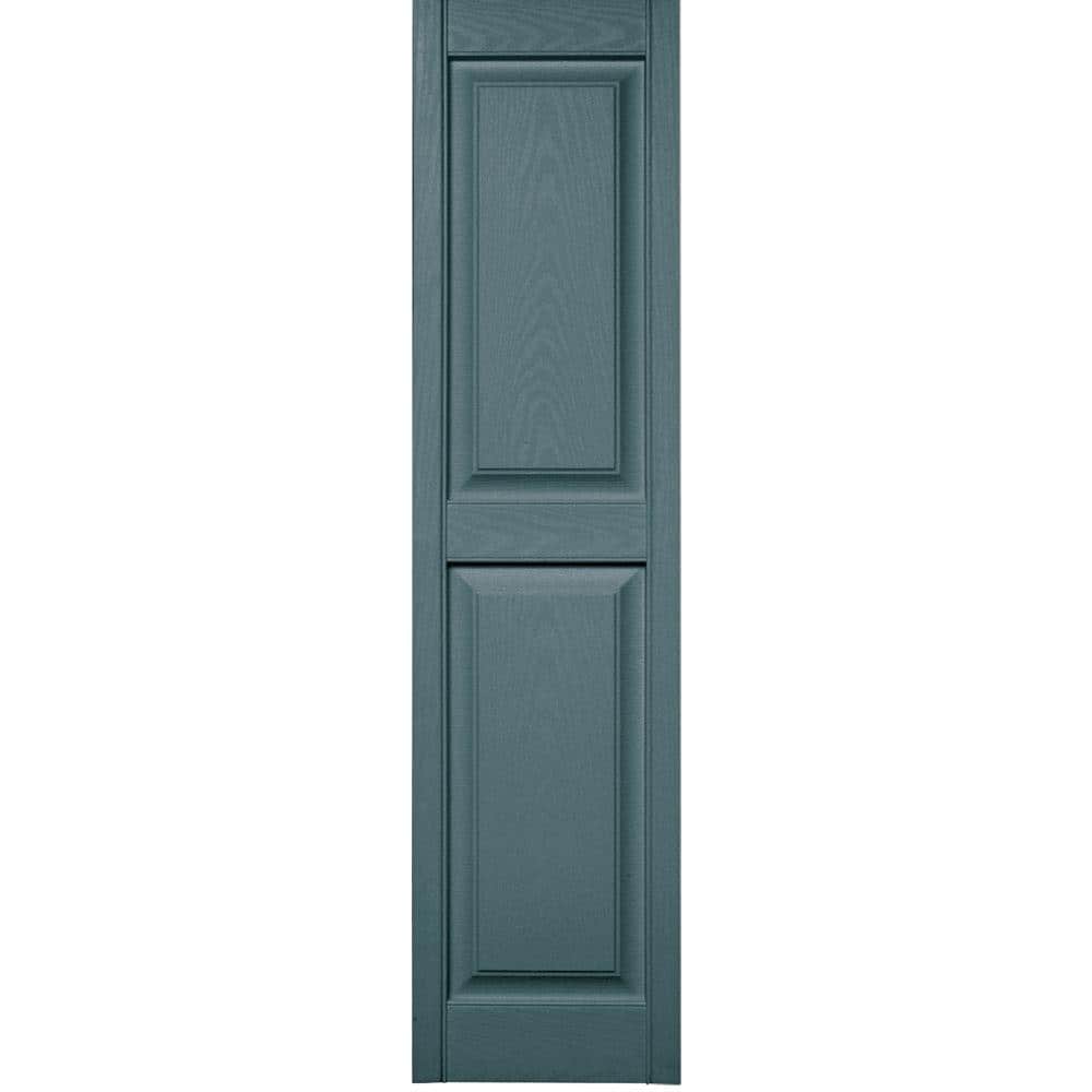 Builders Edge 14.75 in. x 59 in. Raised Panel Vinyl Exterior Shutters