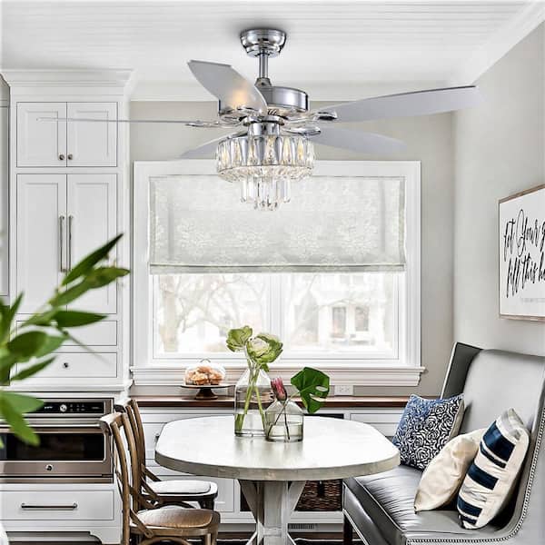 Indoor Chrome Ceiling Fan 