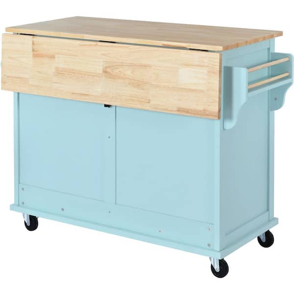 Kitchen Cart with Drop-Leaf Countertop, Kitchen Island with 1 Drawer 2 Door Latitude Run