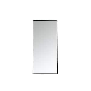 Timeless Home 30 in. W x 60 in. H x Contemporary Metal Framed Rectangle Black Mirror