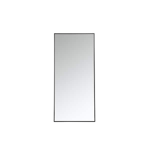 Unbranded Timeless Home 30 in. W x 60 in. H x Contemporary Metal Framed Rectangle Black Mirror
