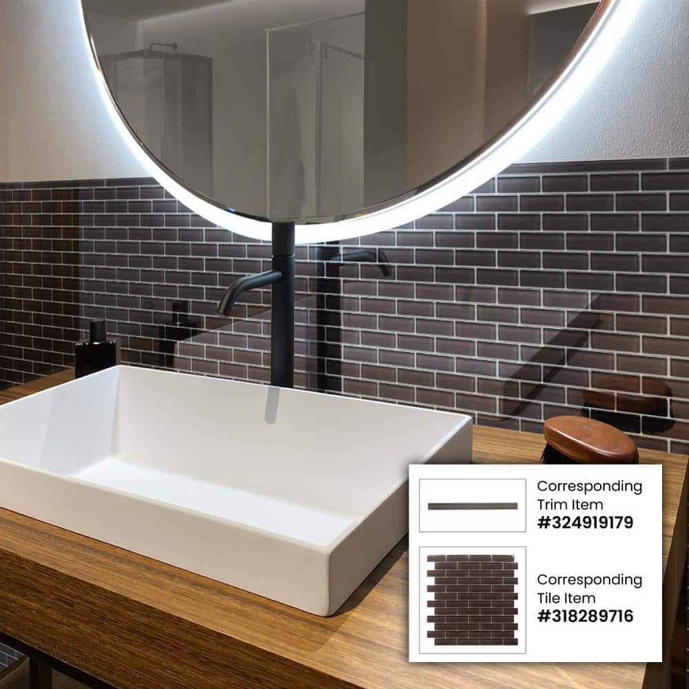 Apollo 11.9" x 11.9" Gray Polished Glass Mosaic Tile