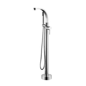Grimley Single-Handle Freestanding Tub Faucet with Hand Shower in Polished Chrome