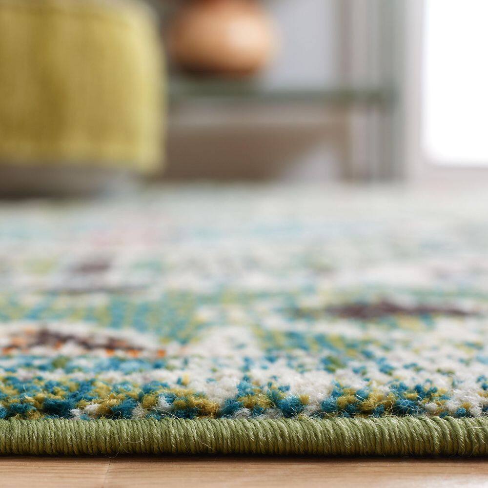 Blue Hand-knotted Synthetic 8' x 10' Rectangular Rug