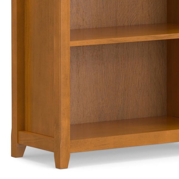 Amherst 70 in. Tall Light Golden Brown Solid Wood 5-Shelf Transitional Bookcase with Adjustable Shelves and Tapered Legs