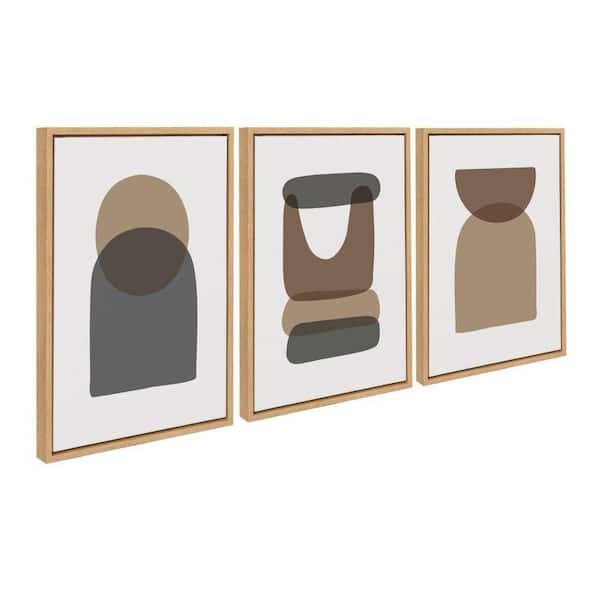 Kate and Laurel Sylvie Arch Sunrise Abstract by The Creative Bunch Studio 3 Piece Framed Art Print 24 in. x 18 in.