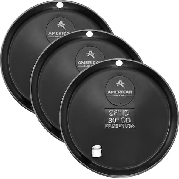 28 in. Drilled Plastic Water Heater Drain Pan with 1 in. Drainhose Adapter (3-Pack)