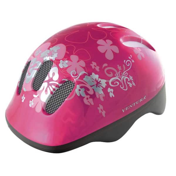 Ventura Pink Flower Children's Bicycle Helmet
