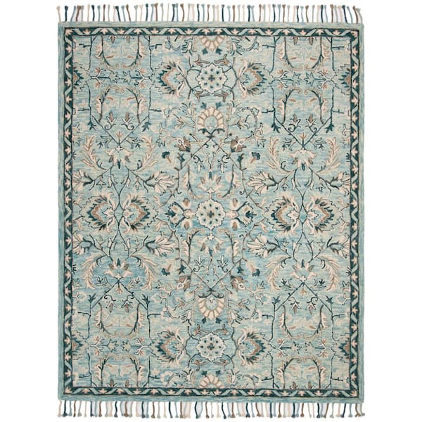 SAFAVIEH Blossom Blue/Ivory 9 ft. x 12 ft. Medallion Floral Area Rug