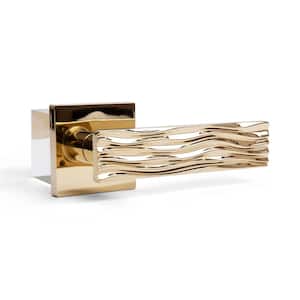 Ridge Polished Brass Bed/Bath Modern Door Handle (Privacy - Right Hand)