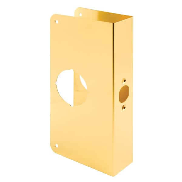 Prime-Line Lock and Door Reinforcer, 1-3/4 in. x 2-3/4 in., Solid Brass, Polished Finish