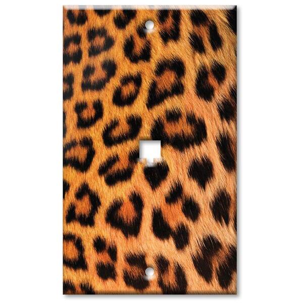 Art Plates Leopard Fur Print Phone Jack Wall Plate