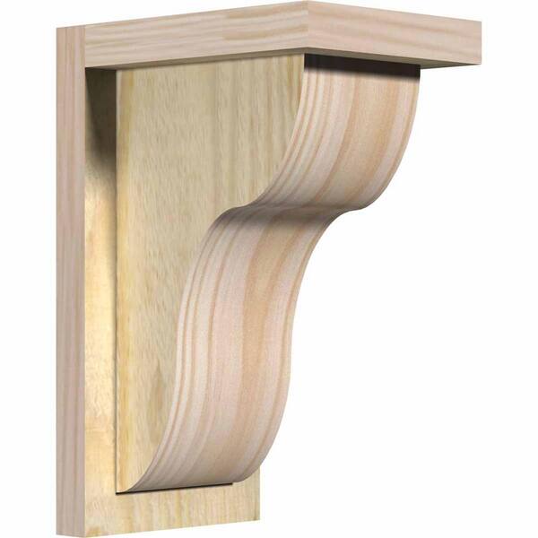 Ekena Millwork 6 in. x 8 in. x 12 in. Douglas Fir Carmel Rough Sawn Corbel with Backplate