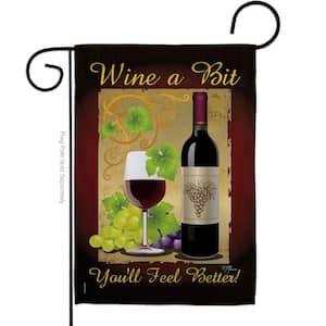 13 in. x 18.5 in. Wine a Bit Garden Flag Double-Sided Beverages Decorative Vertical Flags