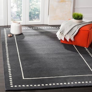 Bella Dark Gray/Ivory 2 ft. x 5 ft. Dotted Border Area Rug