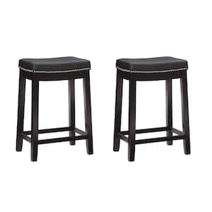 Concord 26.5 in. H Black Wood Frame Backless Counter Stool (2-Pack)