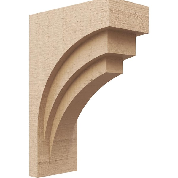 Ekena Millwork 7-in. x 14-in. x 21-in. Series 2 Classic Rockford Rough Cedar Woodgrain Timberthane Polyurethane Corbel, Primed Tan
