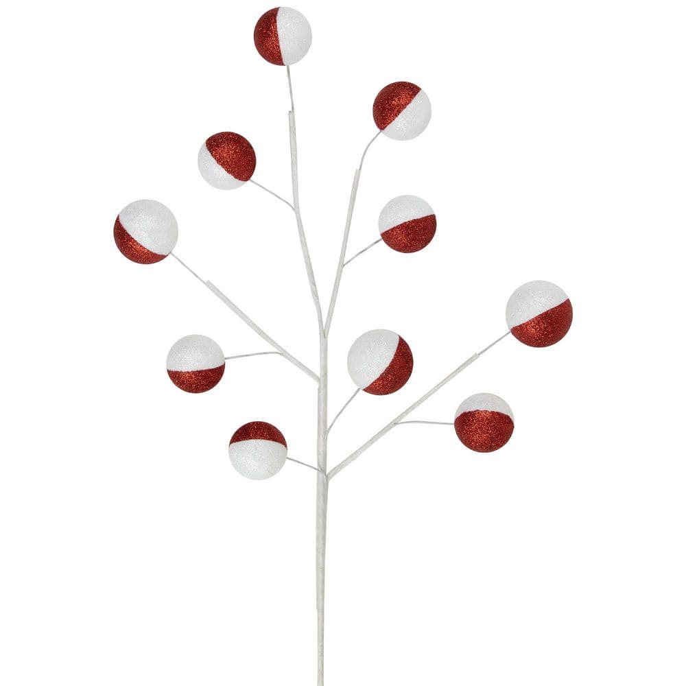 "Set of 2 Red and White Glittered Candy Cane Christmas Picks 22""" price history on PriceWatchPro