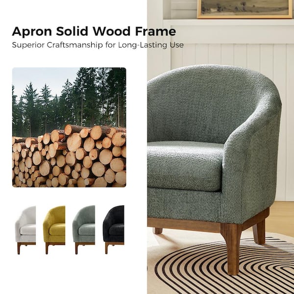JAYDEN CREATION Cillian Modern Sage Boucle Accent Chair with