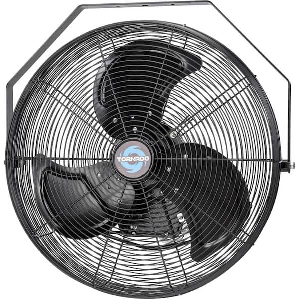 20 in. 3-Speed Outdoor Water-Resistant High Velocity Fan Industrial Workstation Wall Mount Fan for Commercial, Black