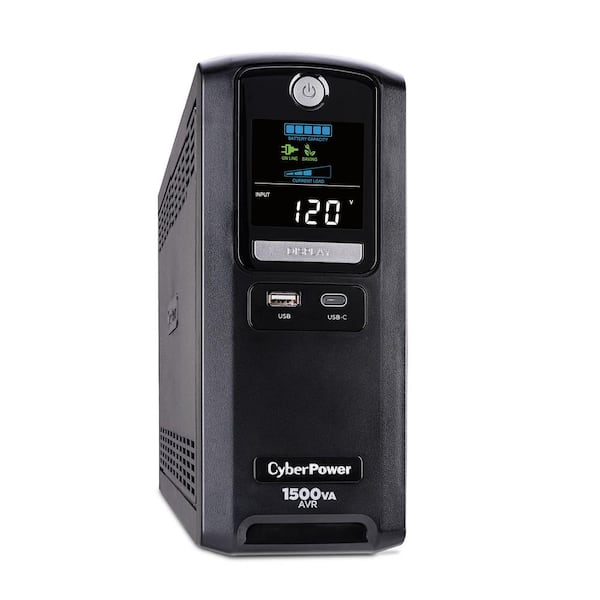 CyberPower 1500VA 10-Outlet UPS RJ45 COAX USB Charging LX1500GU3 - The Home  Depot