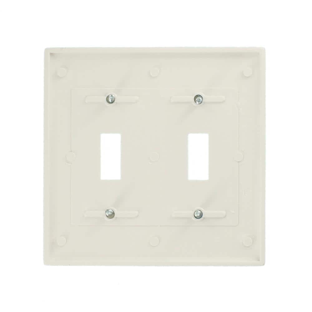 White Standard Size 2-Gang Toggle Wall Plate
