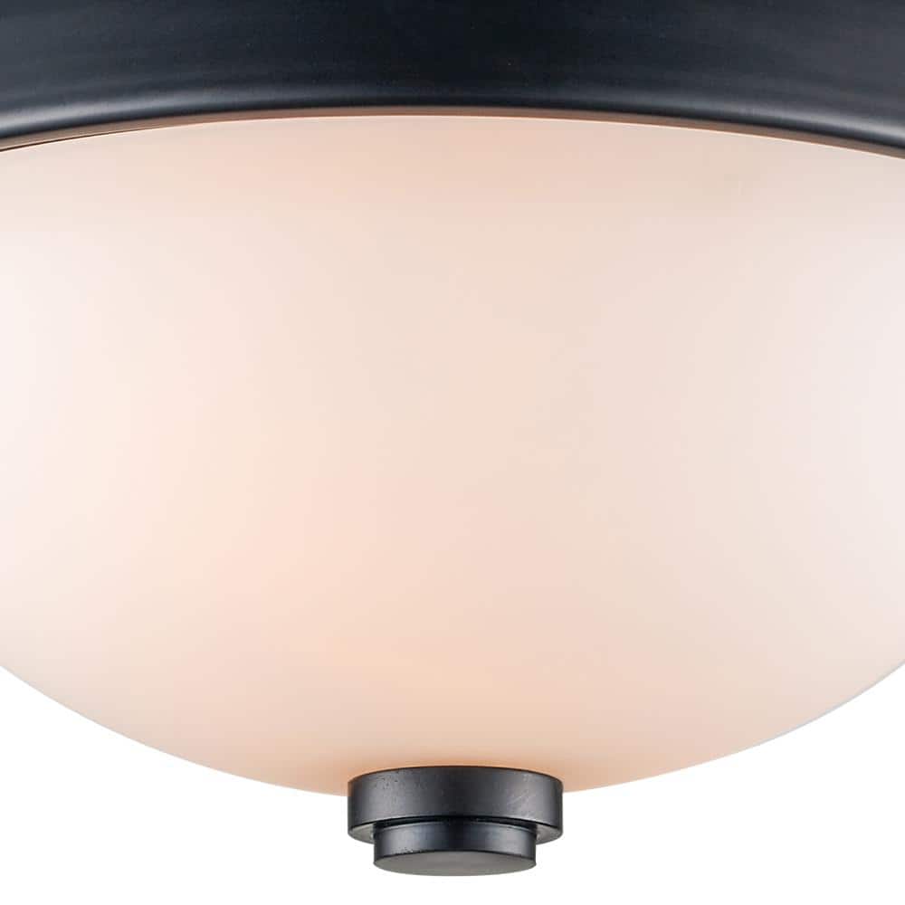 Mod Pod 13" Black Frosted Glass Bowl Flush Mount Ceiling Light
