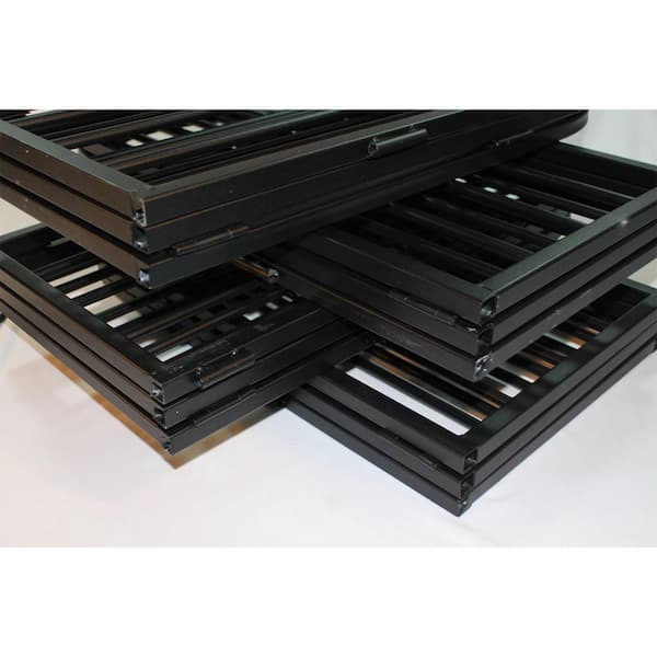 24.3 in. x 14.8 in. x 0.83 ft. Protective Barrier for Q Flame Outdoor Patio Heater Black Steel Fence