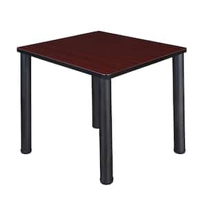 Rumel 30 in. Square Mahagony and Black Wood Breakroom Table (4-Person Capacity)
