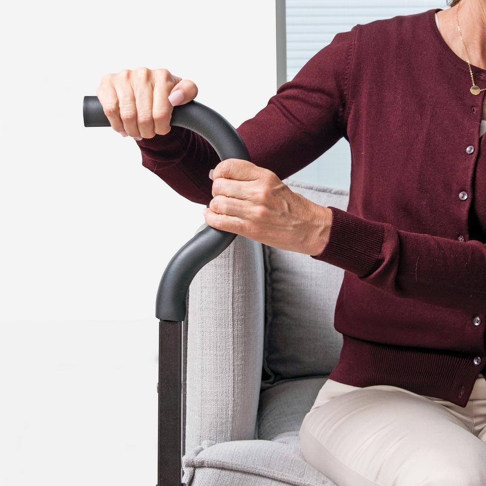 Black Adjustable Steel Chair Cane with Padded Handle